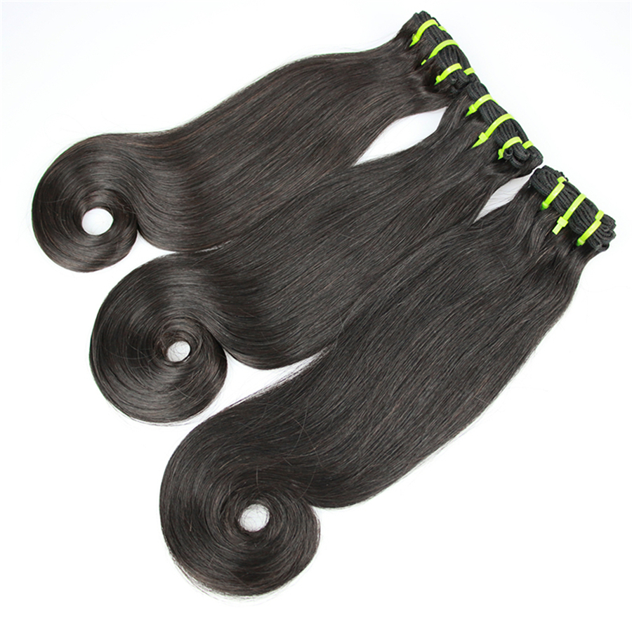 Uglam 3/4pcs Double Drawn Bundles Hook Straight Virgin Human Hair